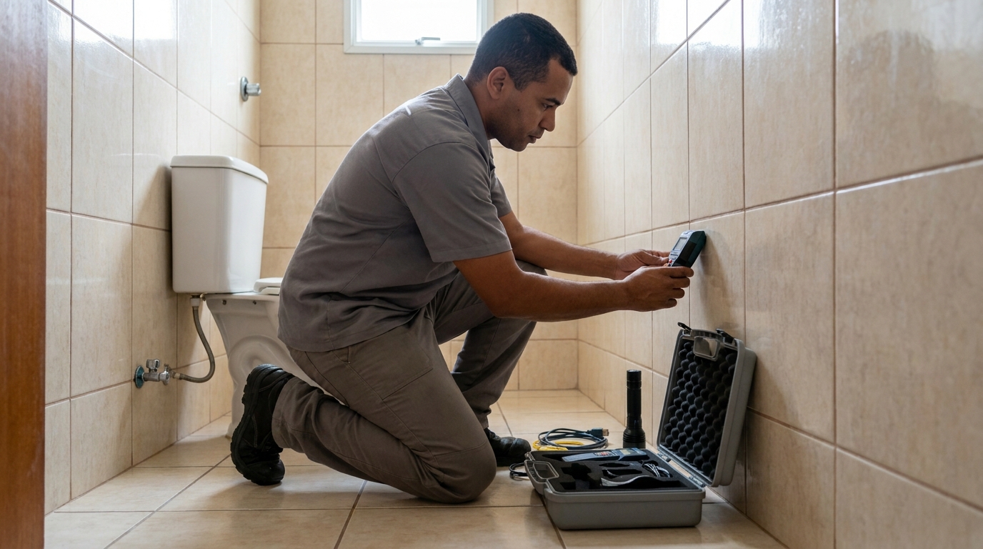 Localização de vazamento oculto em Sorocaba‑SP